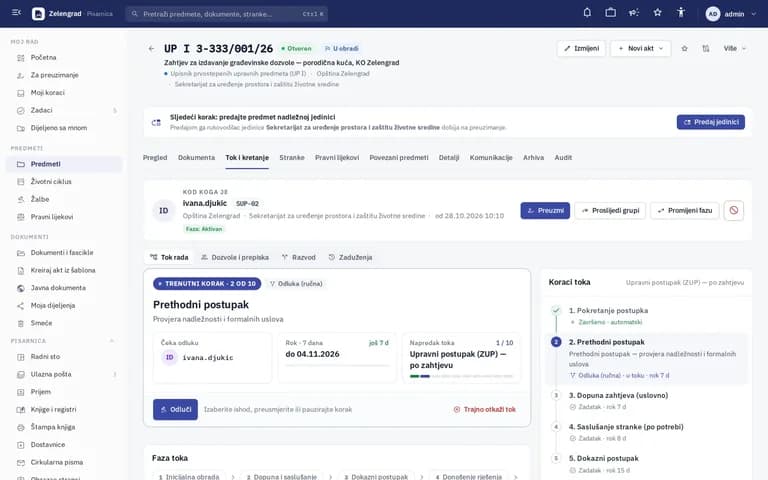B-DOC CMS – ekran aplikacije