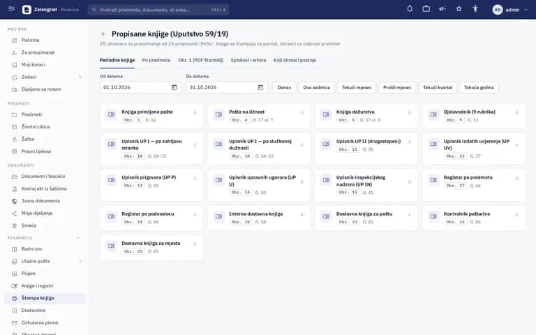 B-DOC CMS – ekran aplikacije