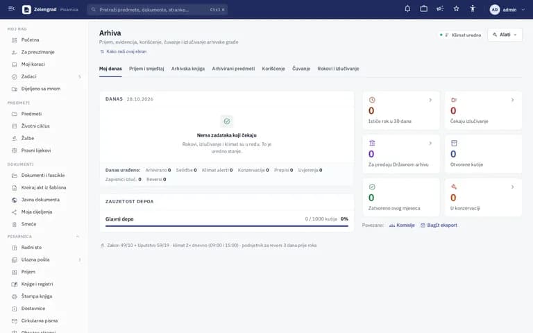 B-DOC CMS – ekran aplikacije