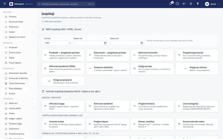 B-DOC CMS – ekran aplikacije