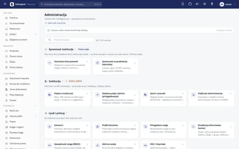 B-DOC CMS – ekran aplikacije