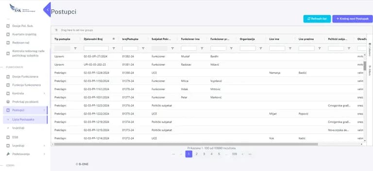 Obsidian – ekran aplikacije