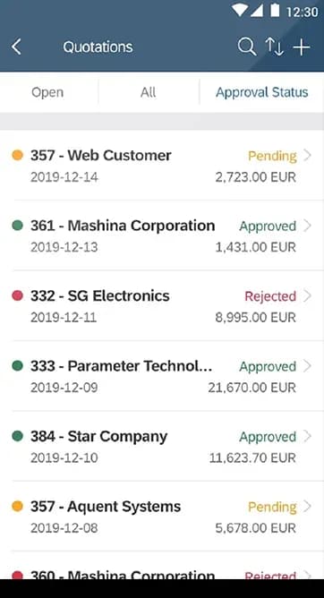 SAP Business One – ekran aplikacije