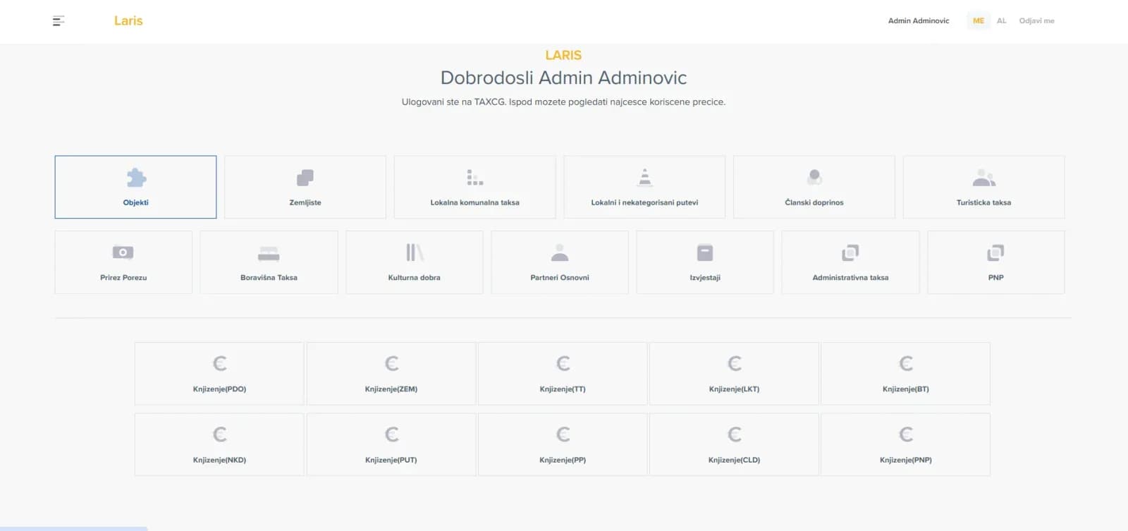 LARIS – ekran aplikacije