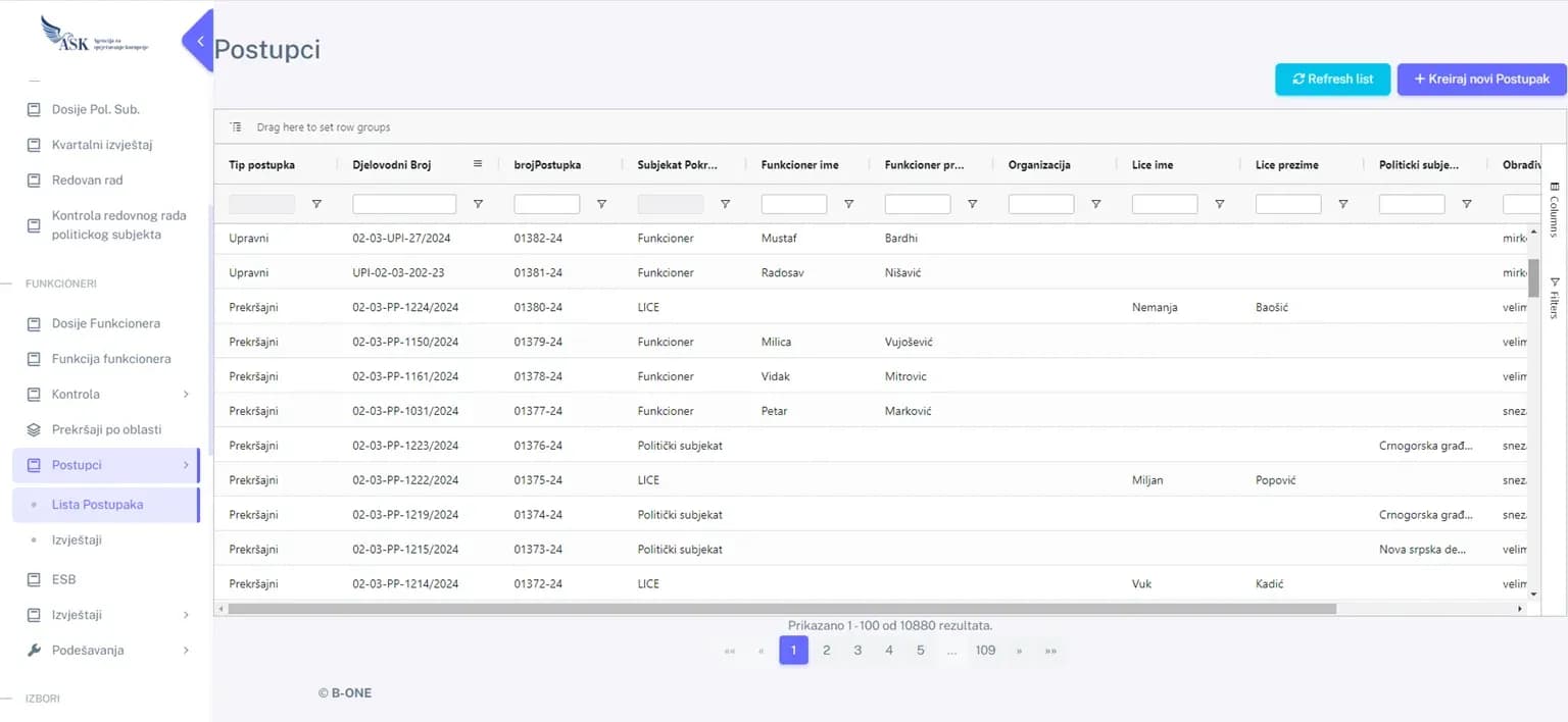 Obsidian – ekran aplikacije